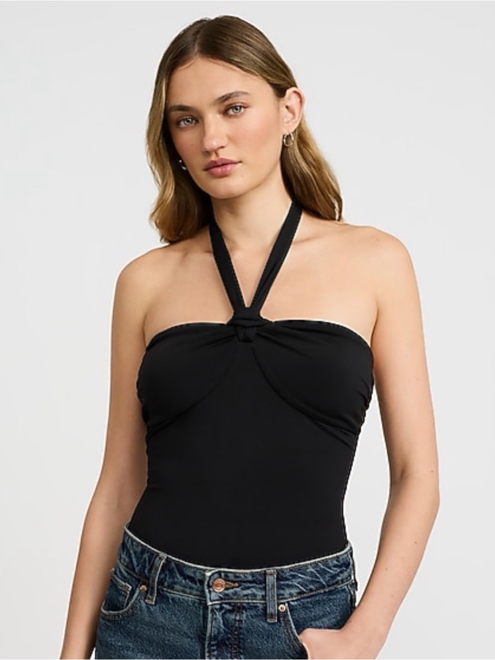 Express Black Halter-Neck Bodysuit